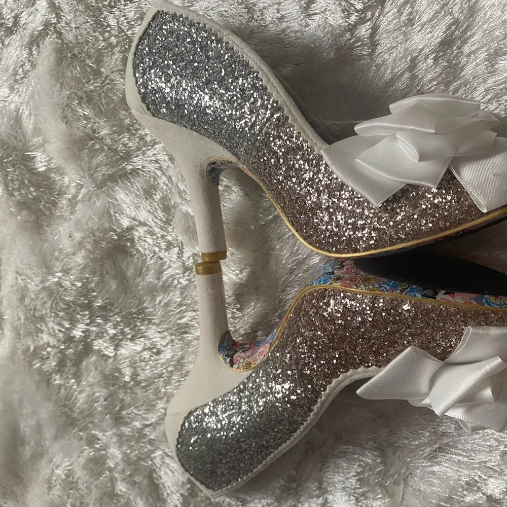 IRREGULAR CHOICE Women’s Ombre Glitter Bow Heels